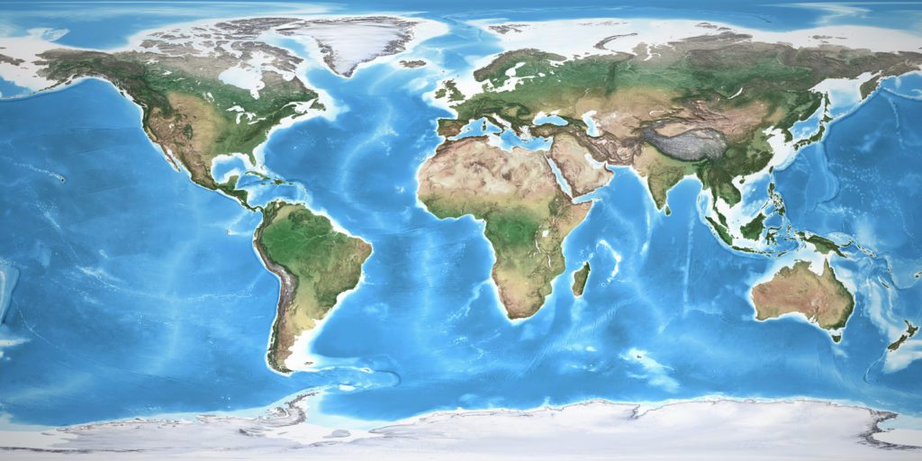 Atlantic Meridional Overturning Circulation ocean current shown in the global map
