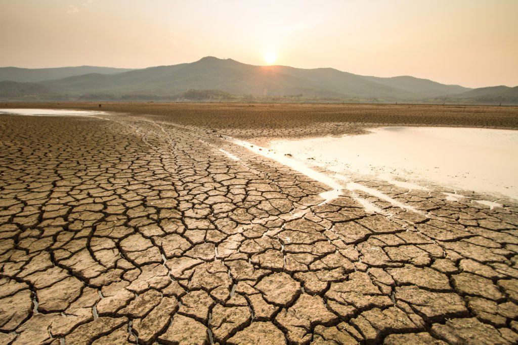 Drying lake and drought as one of the effects of climate change
